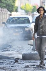 JAIMIE ALEXANDER on the Set of Blindspot in New York 07/17/2015