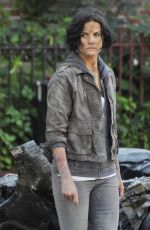 JAIMIE ALEXANDER on the Set of Blindspot in New York 07/17/2015