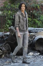 JAIMIE ALEXANDER on the Set of Blindspot in New York 07/17/2015