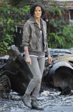 JAIMIE ALEXANDER on the Set of Blindspot in New York 07/17/2015