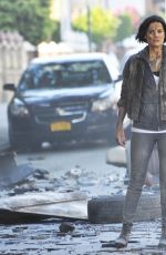 JAIMIE ALEXANDER on the Set of Blindspot in New York 07/17/2015