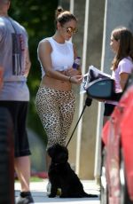 JENNIFER LOPEZ in Leopard-print Leggings Out in Southampton 07/07/2015