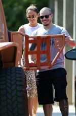 JENNIFER LOPEZ in Leopard-print Leggings Out in Southampton 07/07/2015