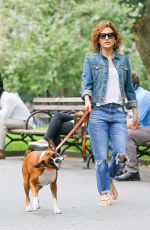 JENNIFER LOPEZ Walks Her Dog Around Madison Square Park in New York 06/30/2015