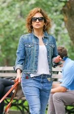 JENNIFER LOPEZ Walks Her Dog Around Madison Square Park in New York 06/30/2015