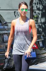 JESSICA ALBA Arrives at Soul Cycle in Los Angeles 07/25/2015