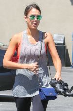 JESSICA ALBA Arrives at Soul Cycle in Los Angeles 07/25/2015