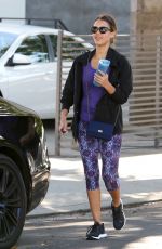 JESSICA ALBA in Leggings at a Gym in West Hollywood 07/13/2015