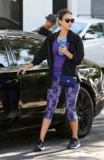 JESSICA ALBA in Leggings at a Gym in West Hollywood 07/13/2015