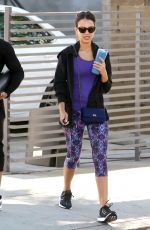 JESSICA ALBA in Leggings at a Gym in West Hollywood 07/13/2015
