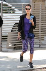 JESSICA ALBA in Leggings at a Gym in West Hollywood 07/13/2015
