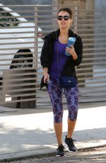 JESSICA ALBA in Leggings at a Gym in West Hollywood 07/13/2015