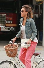 JESSICA ALBA Riding a Bike Out in Malibu 07/05/2015