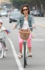 JESSICA ALBA Riding a Bike Out in Malibu 07/05/2015
