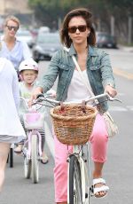 JESSICA ALBA Riding a Bike Out in Malibu 07/05/2015
