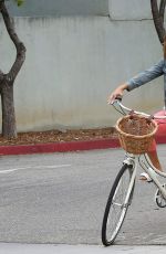 JESSICA ALBA Riding a Bike Out in Malibu 07/05/2015