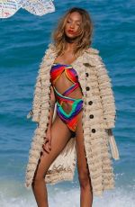 JOURDAN DUNN on the Set of a Photoshoot at a Beach in Rio De Janeiro 07/13/2015