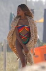 JOURDAN DUNN on the Set of a Photoshoot at a Beach in Rio De Janeiro 07/13/2015