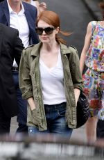 JULIANNE MOORE Leaves Chanel Fashion Show in Paris