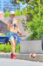 JULIETTE LEWIS in Bikini Top Walks Her Dog Out in Los Angeles 07/29/2015