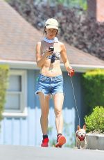 JULIETTE LEWIS in Bikini Top Walks Her Dog Out in Los Angeles 07/29/2015