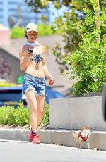 JULIETTE LEWIS in Bikini Top Walks Her Dog Out in Los Angeles 07/29/2015