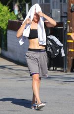 KALEY CUOCO in Tank Top Leaves a Yoga Class in Studio City 07/20/2015