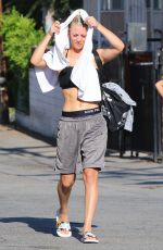 KALEY CUOCO in Tank Top Leaves a Yoga Class in Studio City 07/20/2015