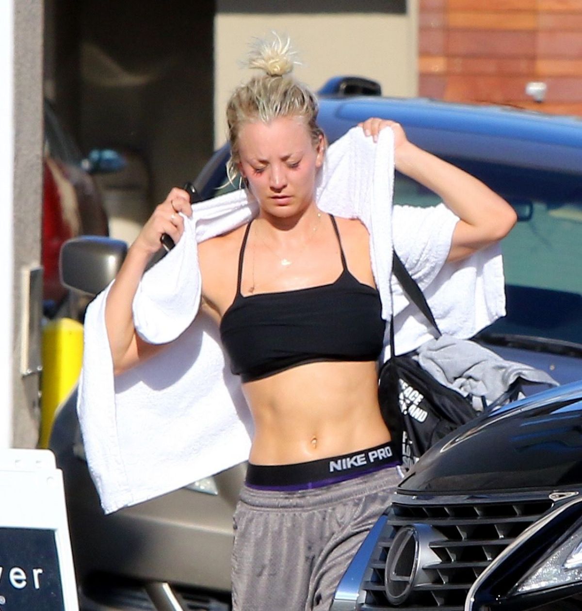 KALEY CUOCO in Tank Top Leaves a Yoga Class in Studio City 07/20/2015.
