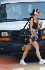 KATIE HOLMES in Shorts Out and About in New York 07/21/2015