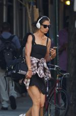 KATIE HOLMES in Shorts Out and About in New York 07/21/2015