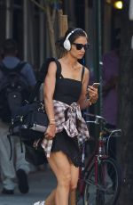 KATIE HOLMES in Shorts Out and About in New York 07/21/2015