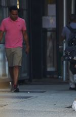KATIE HOLMES in Shorts Out and About in New York 07/21/2015