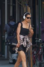 KATIE HOLMES in Shorts Out and About in New York 07/21/2015