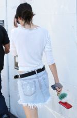 KENDALL JENNER in Jeans Skirt Out in Los Angeles 07/27/2015