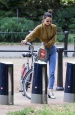 KENDALL JENNER Riding a Bike Out in London 06/29/2015