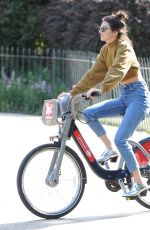 KENDALL JENNER Riding a Bike Out in London 06/29/2015