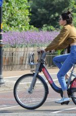 KENDALL JENNER Riding a Bike Out in London 06/29/2015