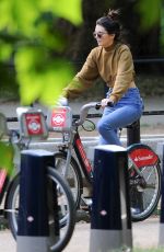 KENDALL JENNER Riding a Bike Out in London 06/29/2015
