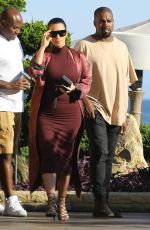 KIM KARDASHIAN and Kanye West at Nobu Restaurant in Malibu 07/11/2015
