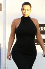 KIM KARDASHIAN in Tight Dress Out in Los Angeles 07/06/2015