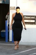 KIM KARDASHIAN in Tight Dress Out in Los Angeles 07/06/2015