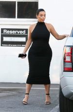 KIM KARDASHIAN in Tight Dress Out in Los Angeles 07/06/2015