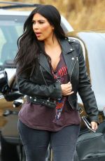 KIM KARDASHIAN on the Set of Keeping Up With The Kardshians at Bowling Alley 07/01/2015