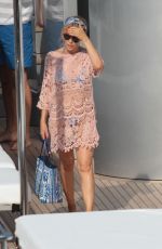 KYLIE MINOGUE at a Boat in Portofino 07/13/2015