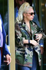 LADY GAGA in Camouflage Jacket Out in New York 07/26/2015