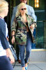 LADY GAGA in Camouflage Jacket Out in New York 07/26/2015