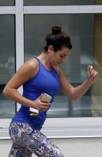LEA MICHELE in Tights Heading to a Gym in New Orleans 07/07/2015