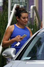 LEA MICHELE in Tights Heading to a Gym in New Orleans 07/07/2015
