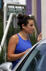LEA MICHELE in Tights Heading to a Gym in New Orleans 07/07/2015